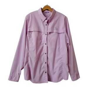 L.L.Bean Tropicwear Shirt Womens L UPF 50+ Fisherman Outdoor Sports Light Lilac